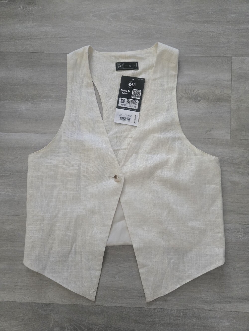 Linen Single Button Vest